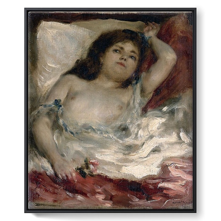Femme demi-nue couchée: la rose (toiles encadrées)