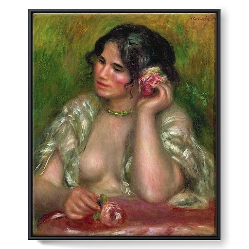 Gabrielle à la rose (framed canvas)