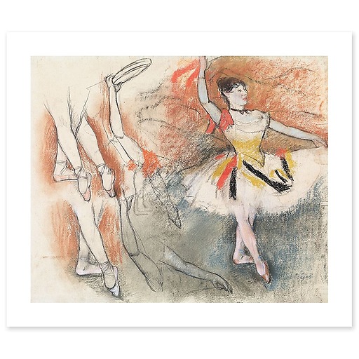 Danseuse espagnole et études de jambes, étude pour Danseuse au tambourin (affiches d'art)