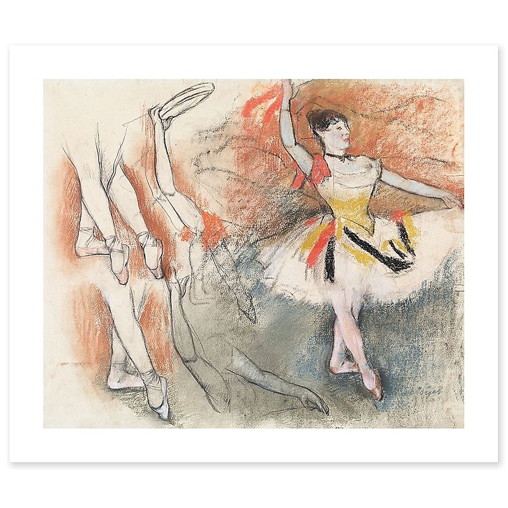 Danseuse espagnole et études de jambes, étude pour Danseuse au tambourin (affiches d'art)