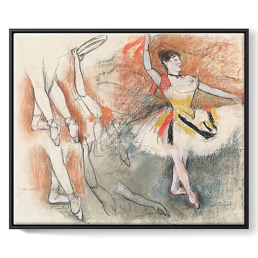 Danseuse espagnole et études de jambes, étude pour Danseuse au tambourin (framed canvas)