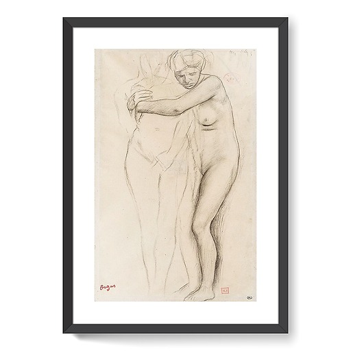 Femme nue, enlaçant une figure à sa droite, étude pour Scène de guerre au Moyen Âge, dit à tort Les Malheurs de la ville d'Orléans (framed art prints)