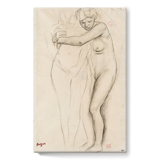 Femme nue, enlaçant une figure à sa droite, étude pour Scène de guerre au Moyen Âge, dit à tort Les Malheurs de la ville d'Orléans (toiles sur châssis)