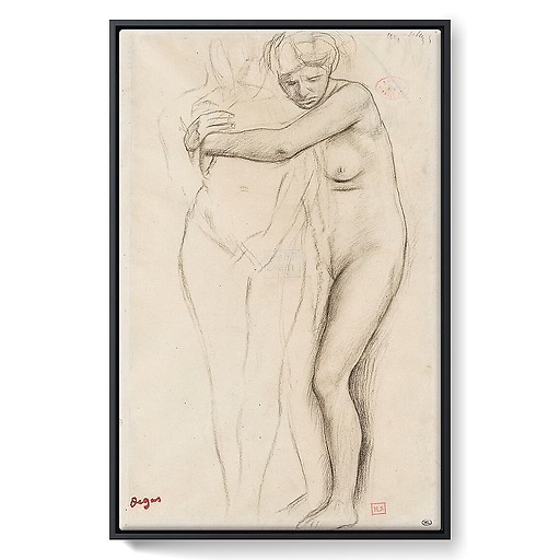 Femme nue, enlaçant une figure à sa droite, étude pour Scène de guerre au Moyen Âge, dit à tort Les Malheurs de la ville d'Orléans (framed canvas)
