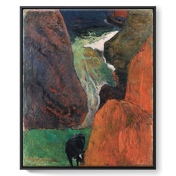 Au-dessus du gouffre, dit aussi Marine avec vache (framed canvas)