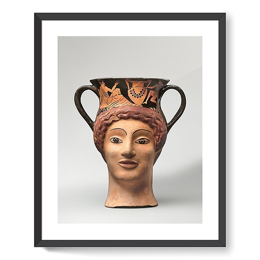 Canthare-vase plastique en forme de tête de femme à figures rouges (framed art prints)