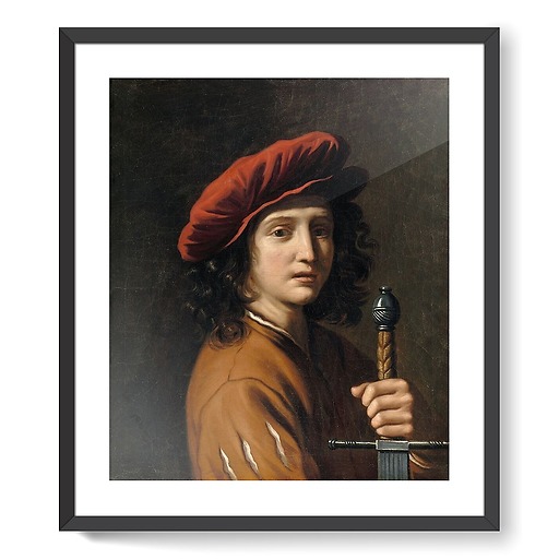 Jeune homme tenant une épée (affiches d'art encadrées)