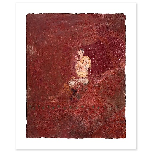 Fragment de fresque : figure assise, dite « philosophe méditant » (affiches d'art)