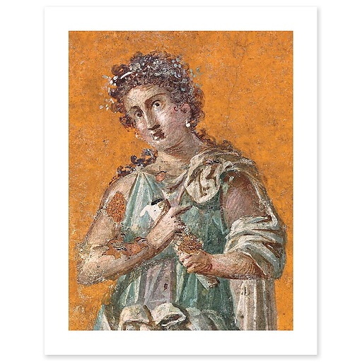 Fresque représentant Calliope, muse de la poésie épique (détail), 62-79 après J.-C. (toiles sans cadre)