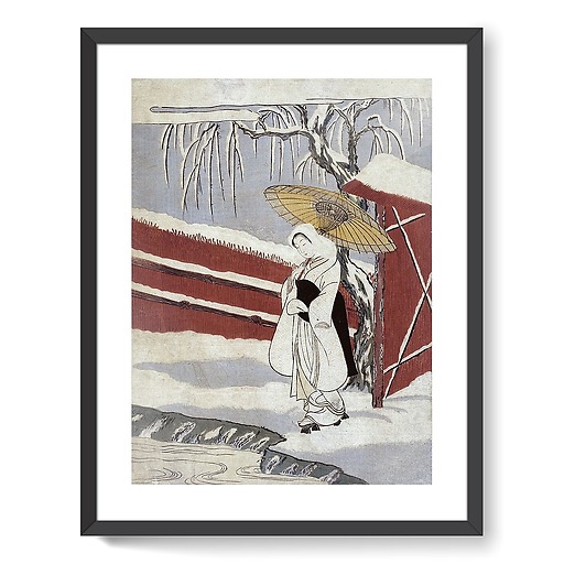 Jeune femme dans la neige, 1725-1770 (affiches d'art encadrées)