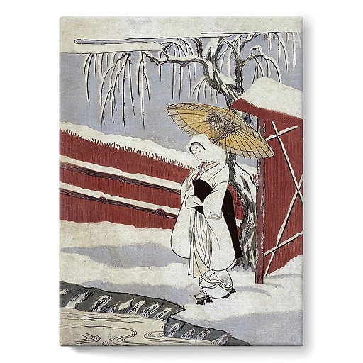 Jeune femme dans la neige, 1725-1770 (stretched canvas)