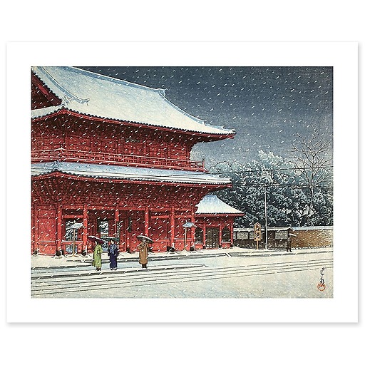 Neige sur le temple Zojoji, 1883-1957 (canvas without frame)