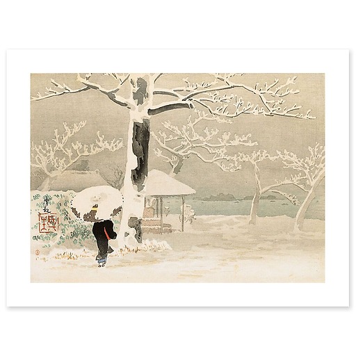 Femme de dos dans un paysage de neige, 1847-1915 (art prints)