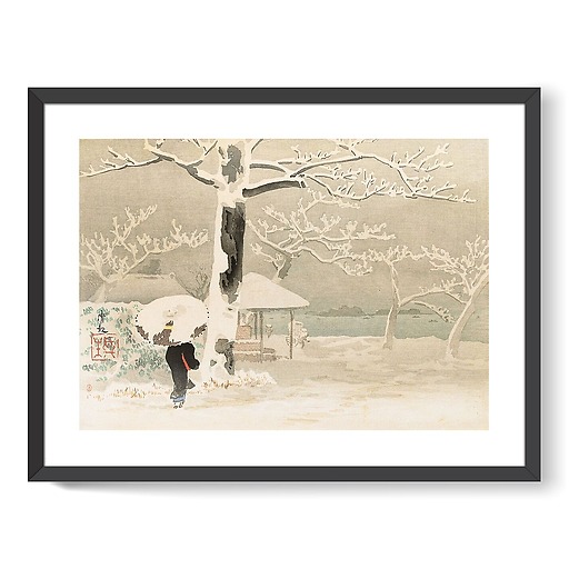 Femme de dos dans un paysage de neige, 1847-1915 (affiches d'art encadrées)