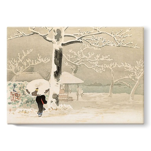 Femme de dos dans un paysage de neige, 1847-1915 (stretched canvas)