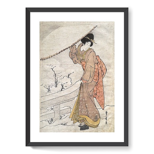 Femme au parapluie dans la neige, 1773-1828 (framed art prints)