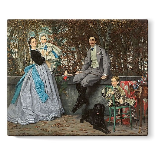 Portrait de la famille du marquis de M., dit aussi Le Marquis et la marquise de Miramon et leurs enfants (détail), 1865 (toiles sur châssis)