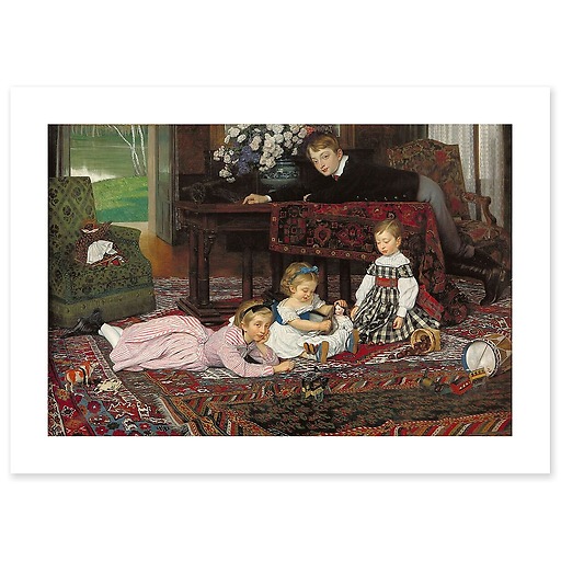 Portrait des quatre enfants d'Émile Gaillard, 1868 (canvas without frame)