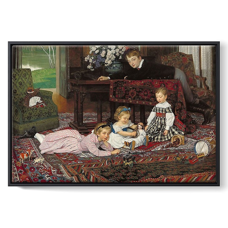 Portrait des quatre enfants d'Émile Gaillard, 1868 (framed canvas)