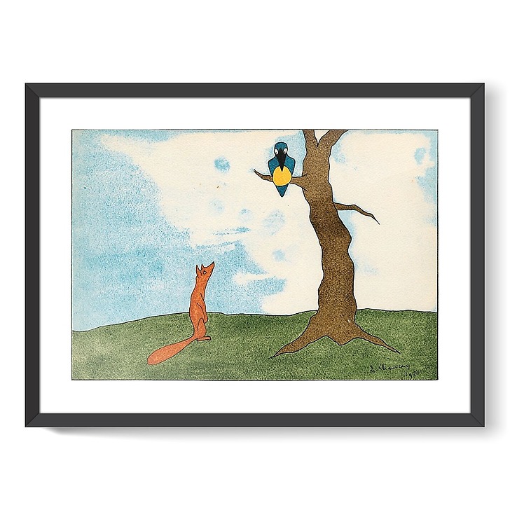 Fables de La Fontaine, « Le corbeau et le renard », N°12, 1921 (framed art prints)