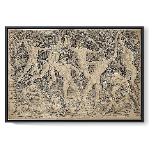 Bataille de dix hommes nus (framed canvas)