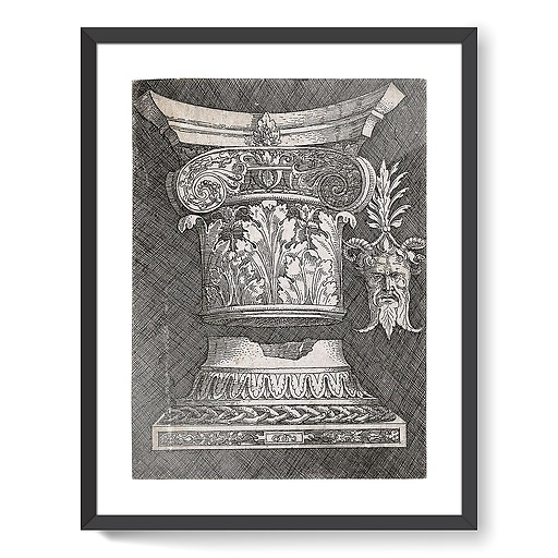 Base et chapiteau de colonne avec un ornement en forme de masque (framed art prints)