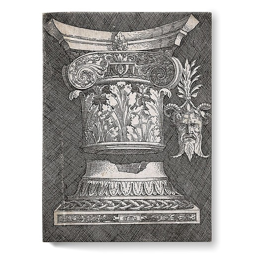 Base et chapiteau de colonne avec un ornement en forme de masque (toiles sur châssis)
