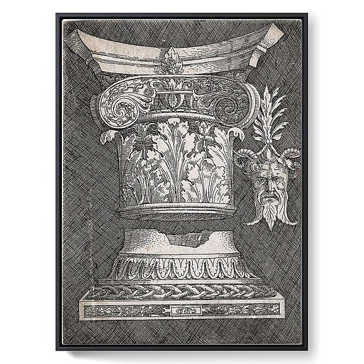Base et chapiteau de colonne avec un ornement en forme de masque (toiles encadrées)