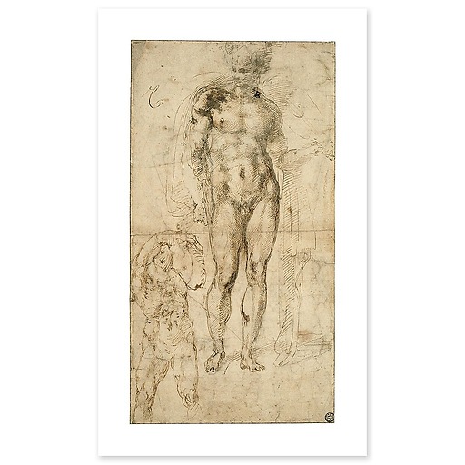 Mercure, inventeur de la lyre; homme nu portant un fardeau (affiches d'art)
