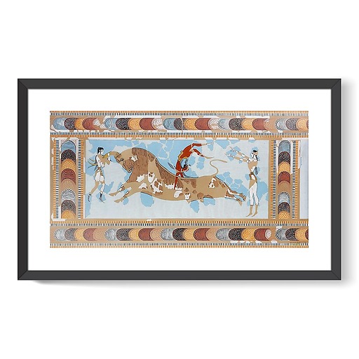 Reproduction de la fresque de l’Acrobate sur taureau Knossos (affiches d'art encadrées)