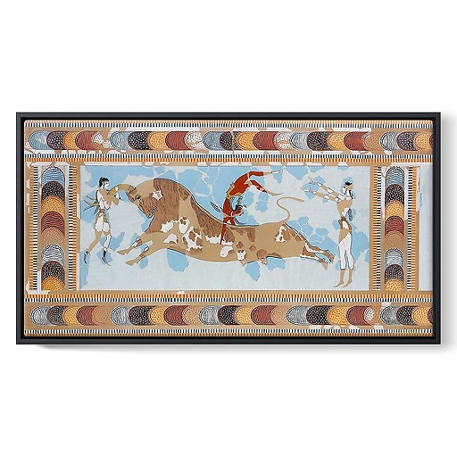 Reproduction de la fresque de l’Acrobate sur taureau Knossos (toiles encadrées)