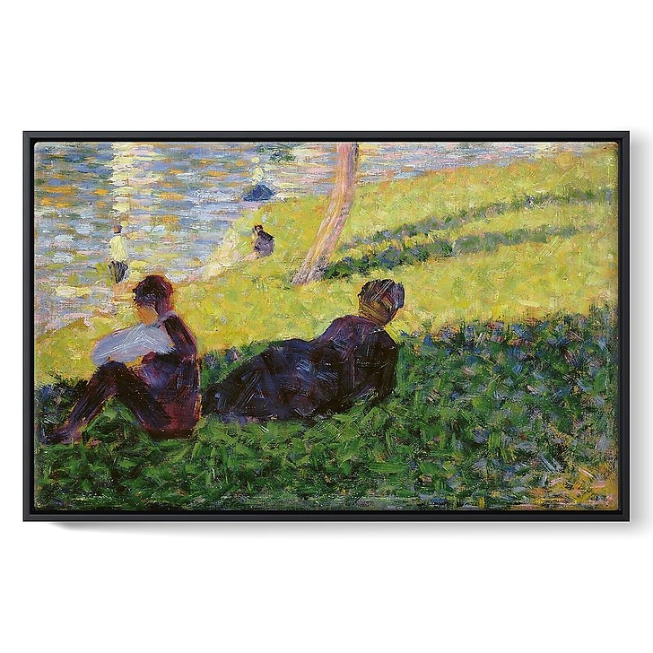 Paysage, homme assis, femme étendue, étude pour Un dimanche après-midi à l’île de la Grande Jatte (toiles encadrées)