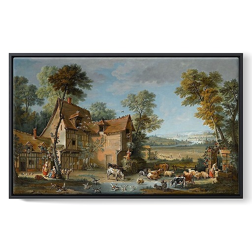 Une ferme (framed canvas)