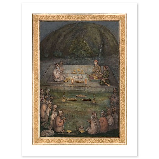 Les empereurs Akbar et Jahangir en compagnie de soufis et de yogis (art prints)