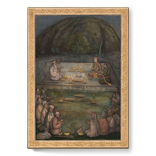 Les empereurs Akbar et Jahangir en compagnie de soufis et de yogis (stretched canvas)