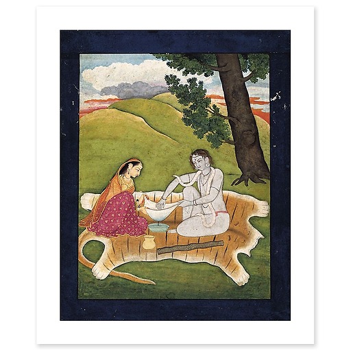Shiva et Parvati préparant le bhang (canvas without frame)