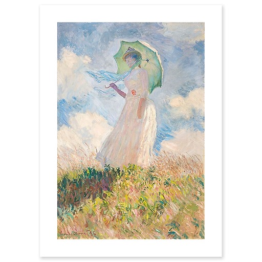 Essai de figure en plein air : femme à l’ombrelle tournée vers la gauche (canvas without frame)