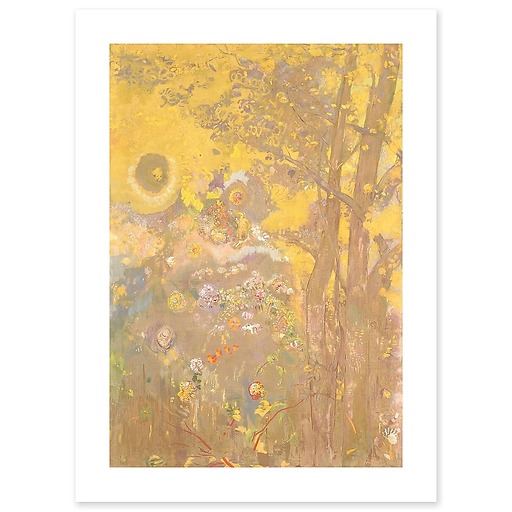 Arbre sur fond jaune (canvas without frame)