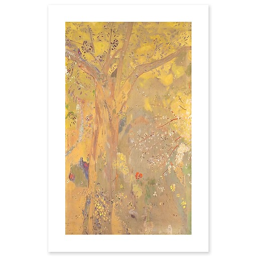 Arbre sur fond jaune (canvas without frame)
