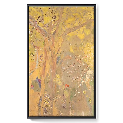 Arbre sur fond jaune (framed canvas)
