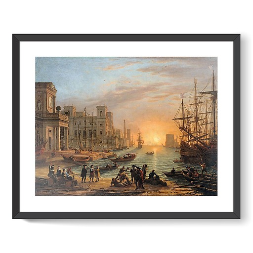 Port de mer au soleil couchant (framed art prints)