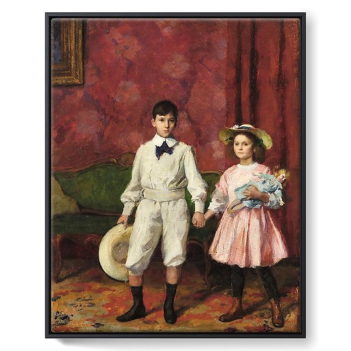 Deux enfants [Pierre et Valentine] (framed canvas)