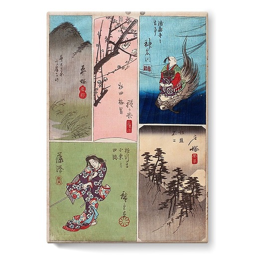 Série des images mêlées de la circulation le long du Tôkaido (stretched canvas)