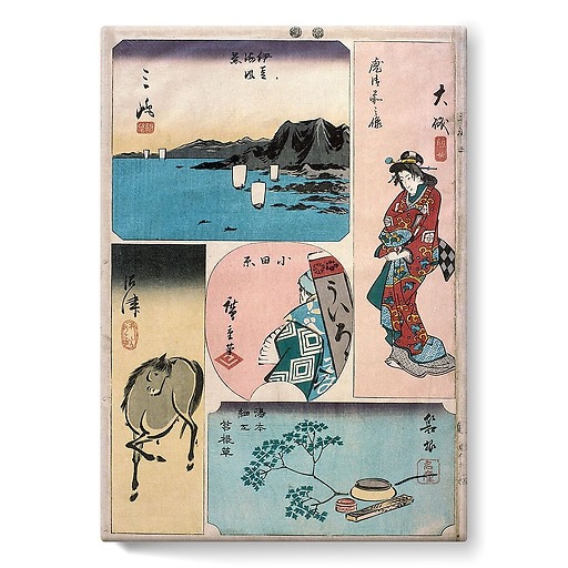 9ème vue : Oïso, 10ème vue : Odawara, 11ème vue : Hakone ; 12ème vue : Numazu (toiles sur châssis)