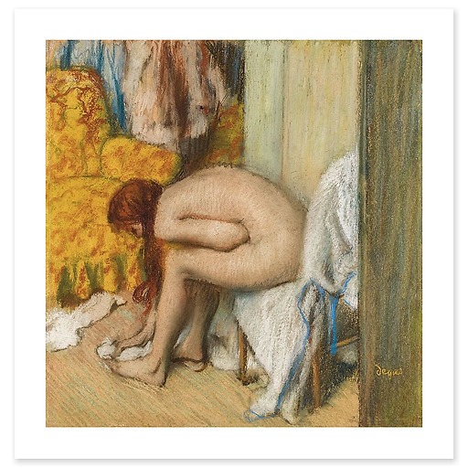 Femme à sa toilette s’essuyant le pied gauche (détail) (art prints)