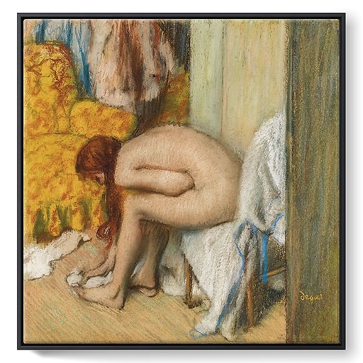 Femme à sa toilette s’essuyant le pied gauche (détail) (framed canvas)