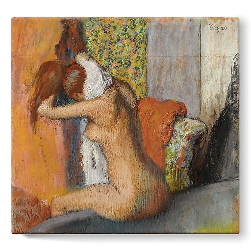 Après le bain, femme nue s’essuyant la nuque (détail) (stretched canvas)