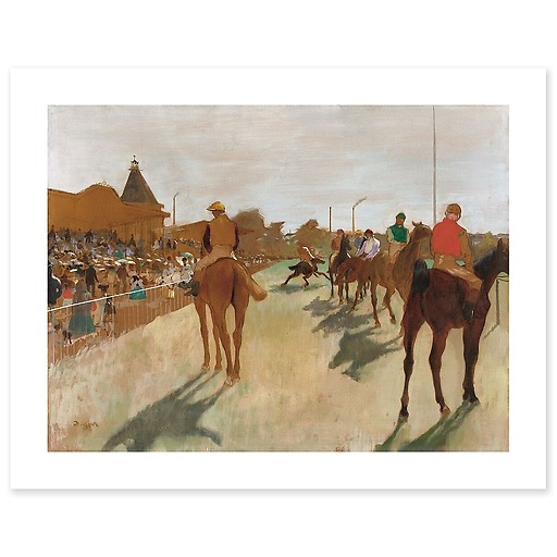 Chevaux de course, devant les tribunes [dit aussi Le Défilé] (détail) (art prints)