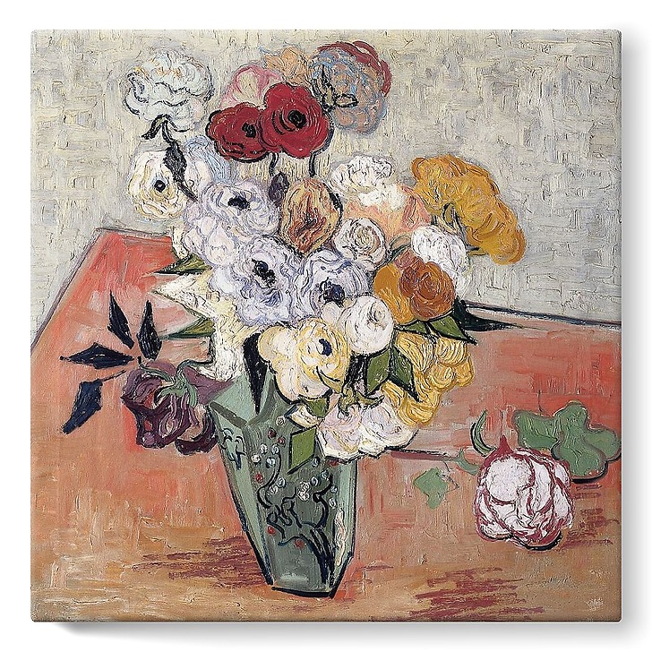 Roses et renoncules (toiles sur châssis)