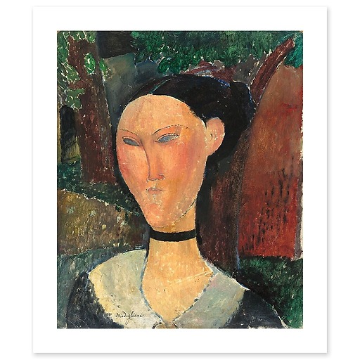 Femme au ruban de velours (affiches d'art)